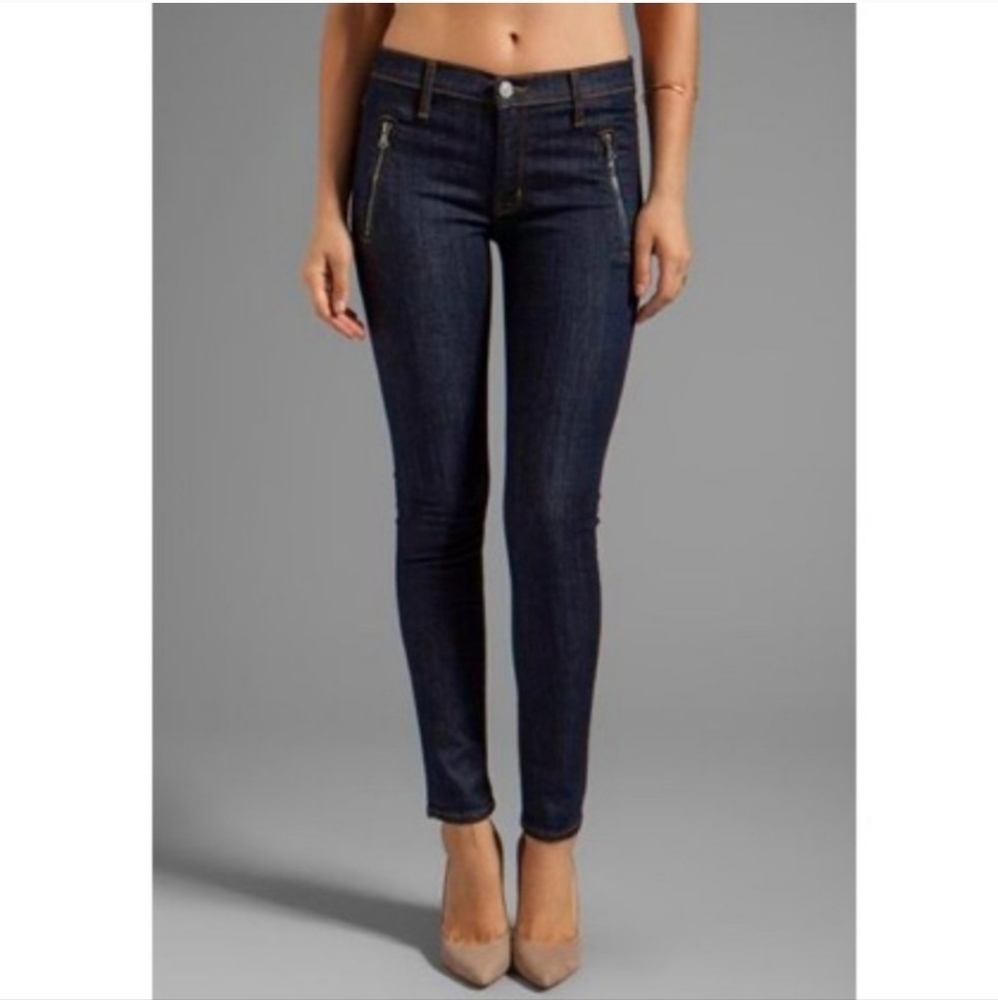 Hudson Charlotte Moto Super Skinny Jeans Dark Wash Style WM493DIF Size 26 - Picture 16 of 16